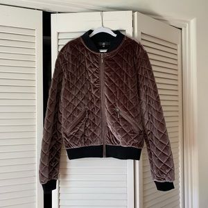 Purple velvet bomber, machine washable